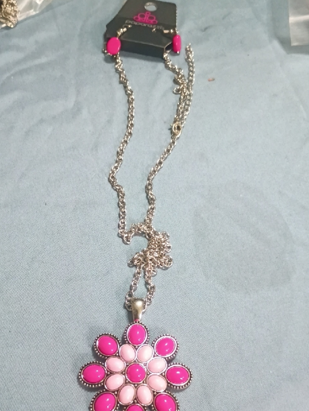 paparazzi Pink Floral Pendant Necklace
